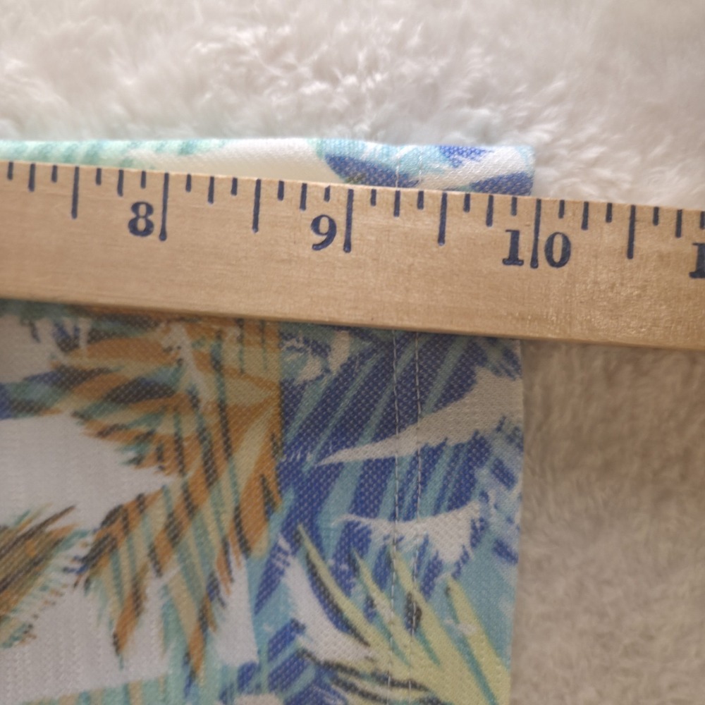 Johnston & Murphy Mens Large Polo Shirt Tropical Palm Tree Short Sleeve Blue - Picture 6 of 8